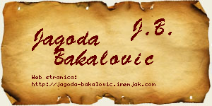 Jagoda Bakalović vizit kartica